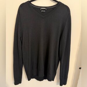 Express Men's Black V-Neck Sweater